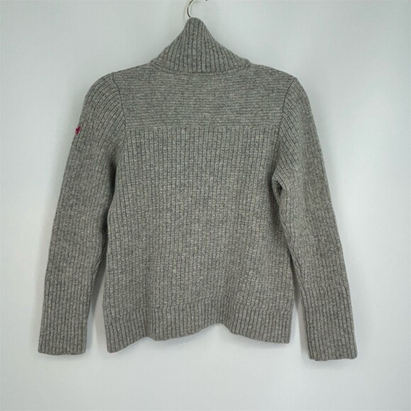 Helly Hansen Marka Wool 1/2 zip Pullover Sweater Grey Rib Knit, Small - Picture 4 of 11